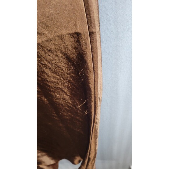 Asos designs Satin Maxi Slip Dress Brown size 4 plunge v neck and back NEW y2k - Picture 9 of 10